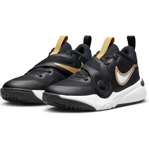 Nike Team Hustle D 11 Big Kids' Shoes, Black Metallic Gold White, 6.5Y Medium US